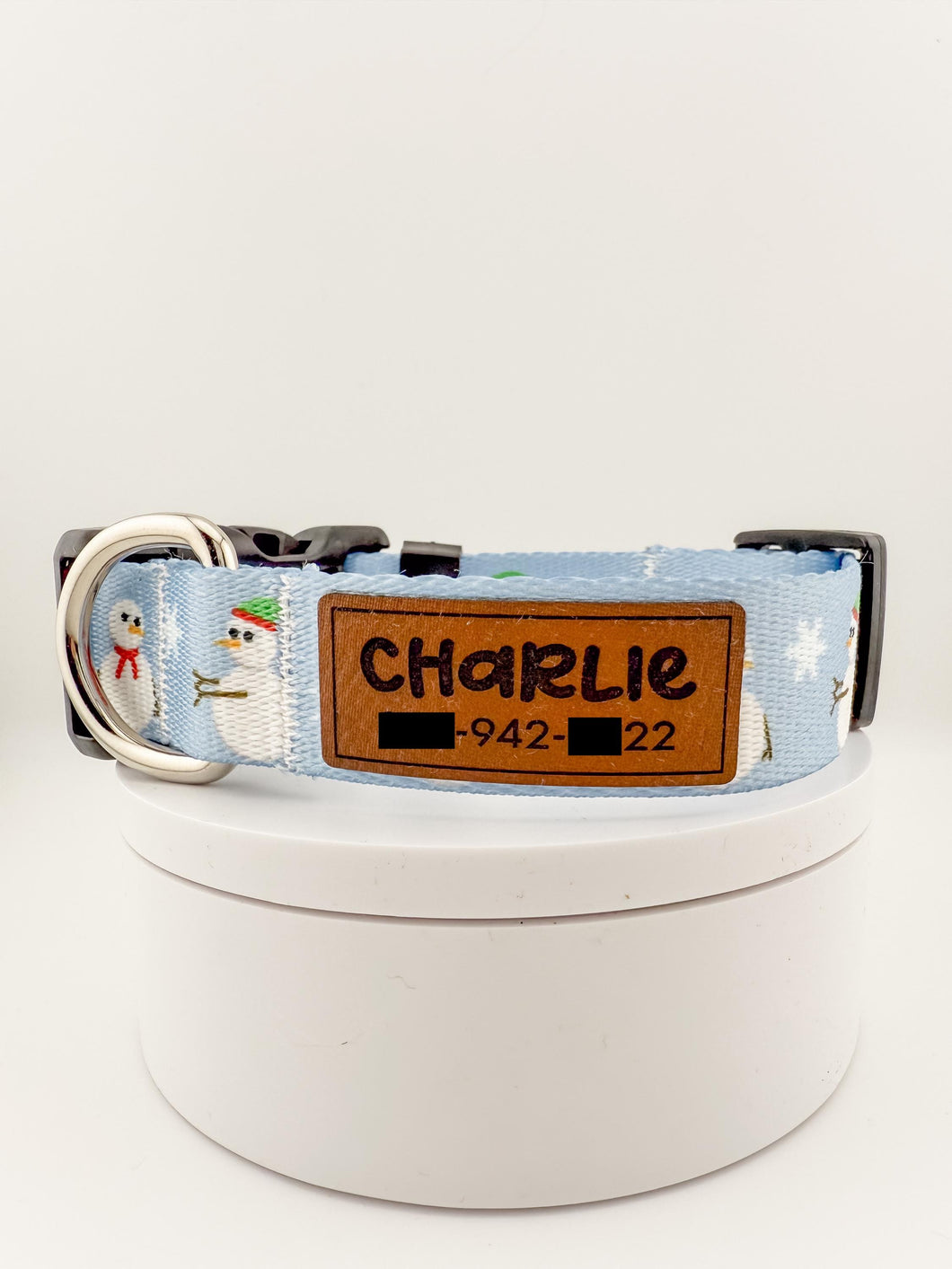 Personalized Christmas Dog Collar with Engraved Name with Matching Leash