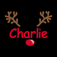 Load image into Gallery viewer, Personalized Reindeer Dog Bandana, Embroidered Christmas Bandana
