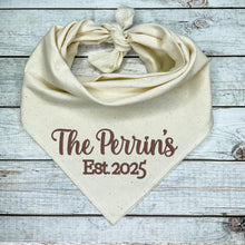 Load image into Gallery viewer, Custom Embroidered  Wedding Dog Bandana, Engagement Gifts For Dog Lovers
