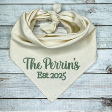 Load image into Gallery viewer, Custom Embroidered  Wedding Dog Bandana, Engagement Gifts For Dog Lovers

