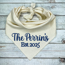 Load image into Gallery viewer, Custom Embroidered  Wedding Dog Bandana, Engagement Gifts For Dog Lovers
