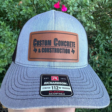 Load image into Gallery viewer, Custom Richardson Hat with Leather Patch Engraved Logo Trucker Cap | Branded Company Hats | Personalized Team Hats for Business
