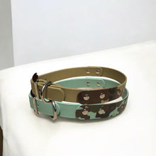 Load image into Gallery viewer, Printed Camo BioThane® Dog Collar  Waterproof, Stink-Proof &amp; Durable | 1 Wide | Camo Pattern + Solid | Nickle Hardware | 2 Color Options
