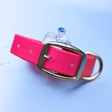 Load image into Gallery viewer, Hot Pink Bling Dog Collar  Waterproof, Sparkly, &amp; Durable with Rhinestone Glam, BioThane®
