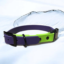 Load image into Gallery viewer, Two Tone BioThane® Dog Collar with Black Buckles | Waterproof Stink Proof Durable Dog Walking Gear | Custom Collar
