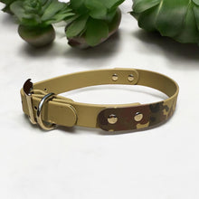 Load image into Gallery viewer, Printed Camo BioThane® Dog Collar  Waterproof, Stink-Proof &amp; Durable | 1 Wide | Camo Pattern + Solid | Nickle Hardware | 2 Color Options
