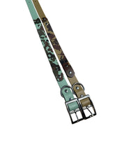 Load image into Gallery viewer, Printed Camo BioThane® Dog Collar  Waterproof, Stink-Proof &amp; Durable | 1 Wide | Camo Pattern + Solid | Nickle Hardware | 2 Color Options
