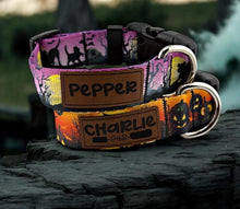 Load image into Gallery viewer, Personalized Halloween Dog Collar, Custom Name, Spooky Pet Accessory
