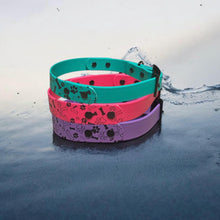 Load image into Gallery viewer, Printed BioThane® Dog Collar  Waterproof, Stink-Proof &amp; Durable | 1 Wide | Fun Pattern + Solid | Black Hardware | 3 Color Options
