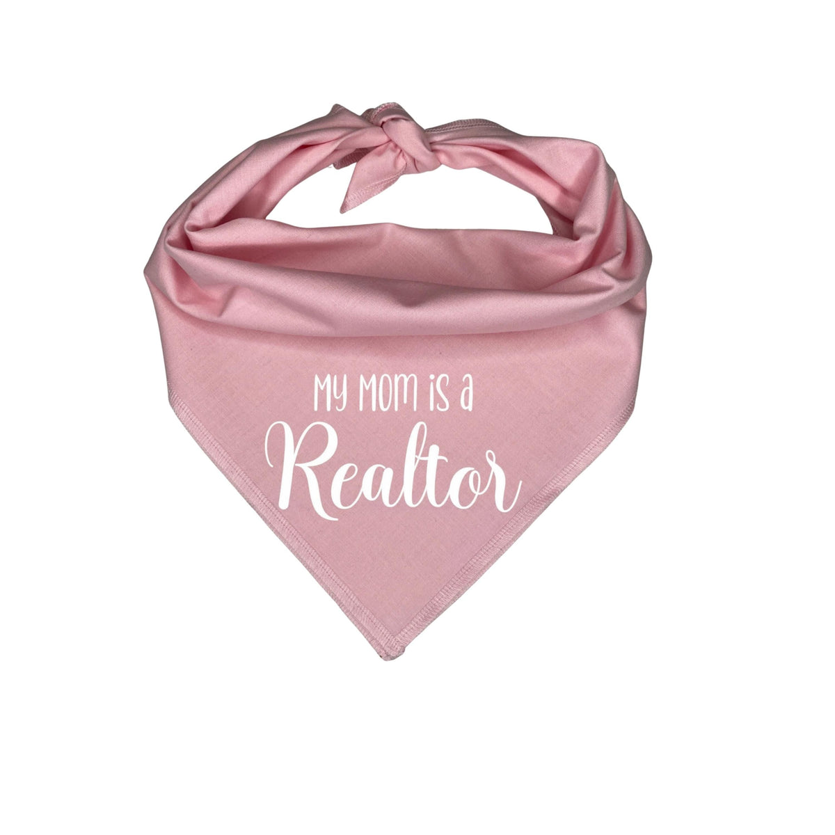 My Mom Is a Realtor dog bandana on a white background