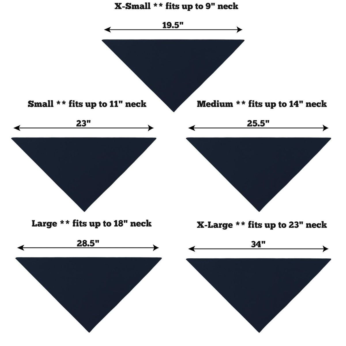 Dog bandana color choices