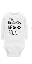 Load image into Gallery viewer, Dog Bandana with Matching Bodysuit, Blue SeerSucker Big Brother
