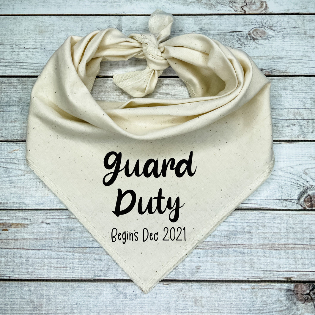 Guard Duty  Dog Bandana,  Pregnancy Announcement