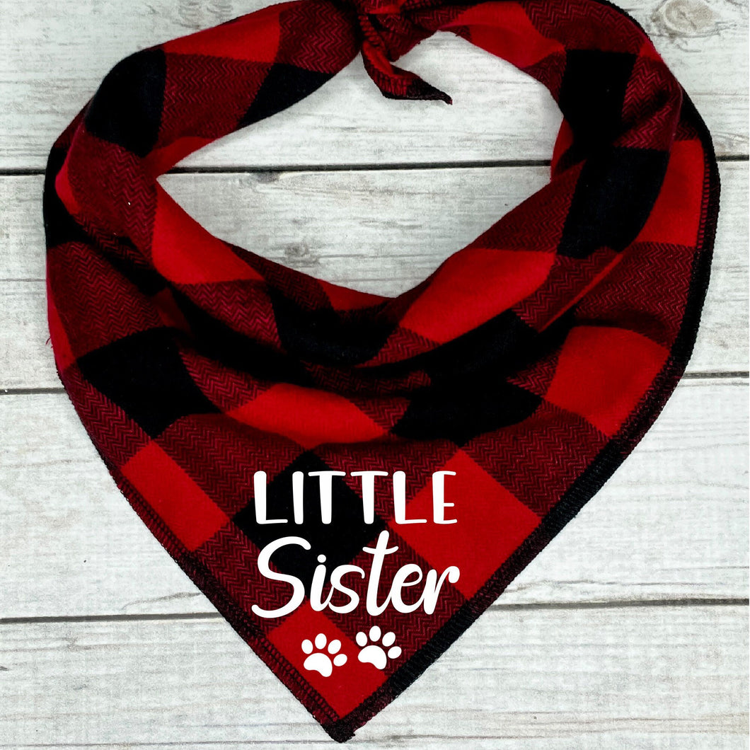 Buffalo Plaid Little Sister Dog Bandana