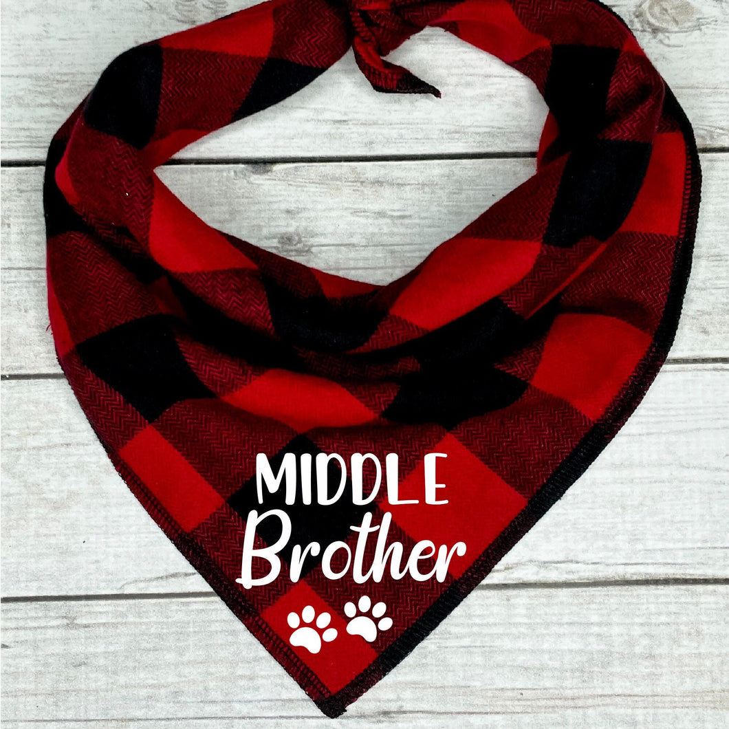 Buffalo Plaid Middle Brother Dog Bandana