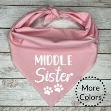 Load image into Gallery viewer, Middle Sister Dog Bandana, Pregnancy Announcement
