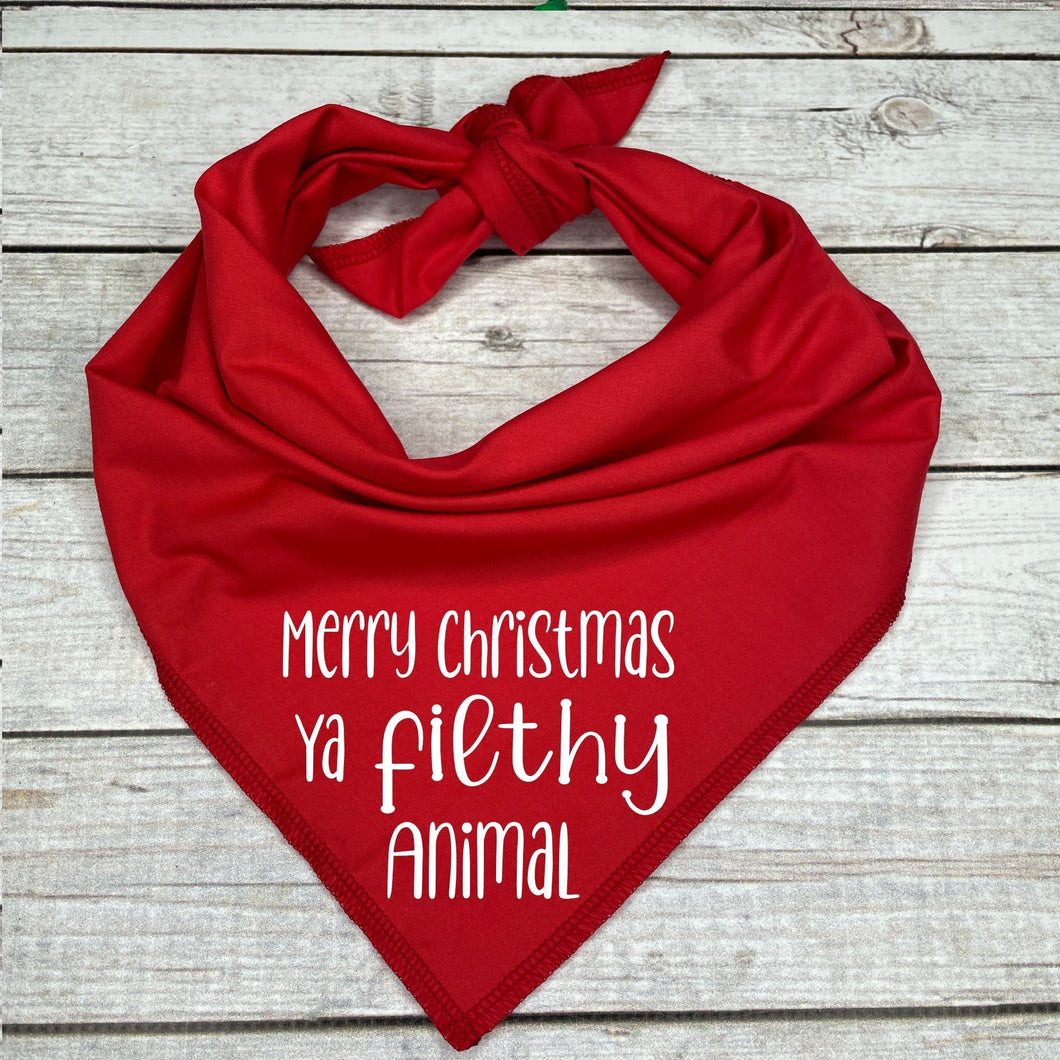 Merry Christmas Ya Filthy Animal Dog Bandana