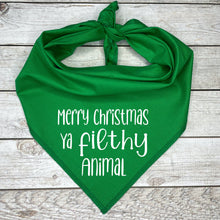 Load image into Gallery viewer, Merry Christmas Ya Filthy Animal Dog Bandana
