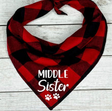 Load image into Gallery viewer, Buffalo Plaid Big Sister Dog Bandana
