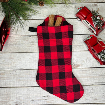 Personalized Buffalo Plaid Dog Christmas Stocking