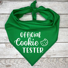 Load image into Gallery viewer, Official Cookie Tester Christmas Dog Bandana
