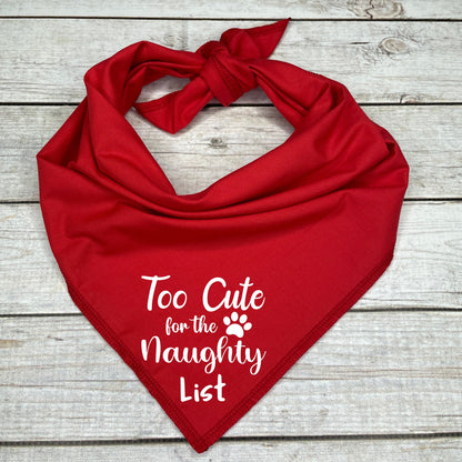 Too Cute for the Naughty List Dog Bandana