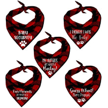 Load image into Gallery viewer, Buffalo Plaid Dog Bandana Buffalo Plaid Birth Announcement
