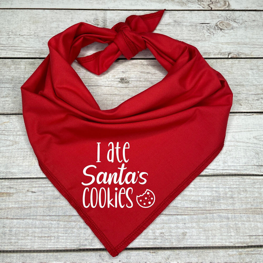 I ate Santa's Cookies Christmas Dog Bandana