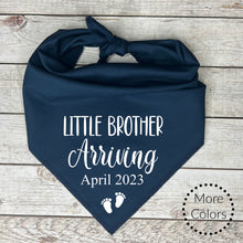 Load image into Gallery viewer, Little Brother Arriving Dog Bandana,  Pregnancy Announcement
