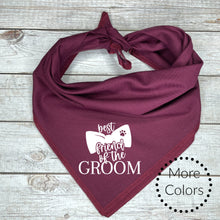 Load image into Gallery viewer, Best Friend of the Groom Dog Bandana with Bow Tie
