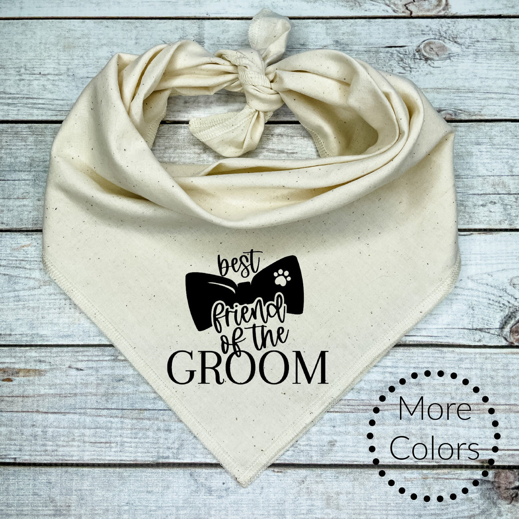 Best Friend of the Groom Dog Bandana with Bow Tie