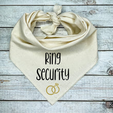 Load image into Gallery viewer, Ring Security with Gold Rings Dog Bandana
