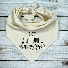Load image into Gallery viewer, Will You Marry Me? Dog Bandana      Unique Marriage Proposal Ideas
