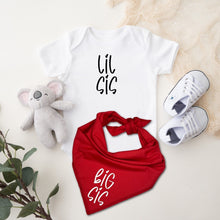 Load image into Gallery viewer, Big Sis Dog Bandana with Lil Sis Matching Bodysuit
