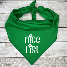 Load image into Gallery viewer, Nice List Christmas Dog Bandana

