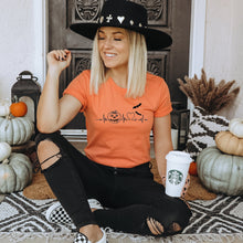 Load image into Gallery viewer, Halloween Bella Canvas Tee Shirt, Heartbeat Shirt, Spooky Shirt
