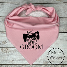 Load image into Gallery viewer, Best Friend of the Groom Dog Bandana with Bow Tie
