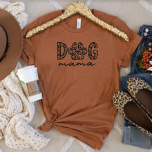 Load image into Gallery viewer, Dog Mama with Leopard Paw Bella Canvas Tee Shirt
