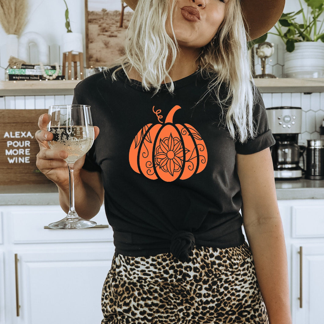 Pumpkin Bella Canvas Tee Shirt, Fall Shirt