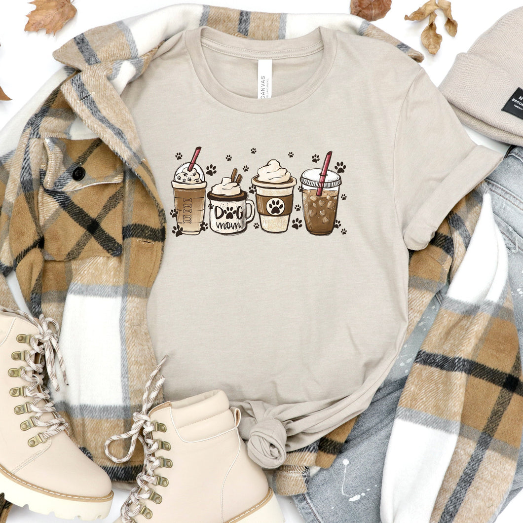 Dog Mom Frap Bella Canvas Tee Shirt, Fall Coffee Dog Shirt,