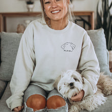 Load image into Gallery viewer, Dog Mom Sweatshirt, Custom Dog Ear Sweatshirt, Dog Outline Sweatshirt, Dog Breed Shirt, Gift for Dog Mom, Personalized Dog Mom Sweatshirt
