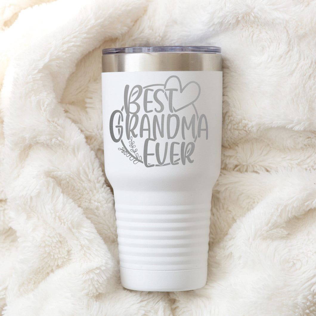 Best Grandma Ever Tumbler, Personalized Laser Etched Tumbler, Insulated Tumbler 30 oz Ringneck Tumbler