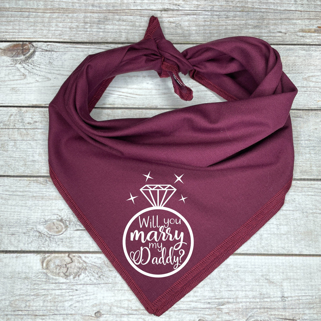 Will You Marry My Daddy Dog Bandana, Unique Marriage Proposal Ideas