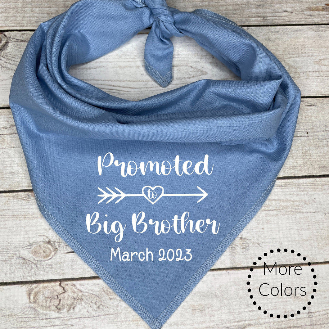 Promoted to Big Brother Dog Bandana with custom date, Pregnancy Announcement, Shower Gift