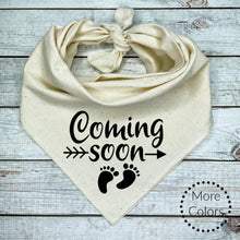 Load image into Gallery viewer, Coming Soon Dog Bandana, Baby Announcement
