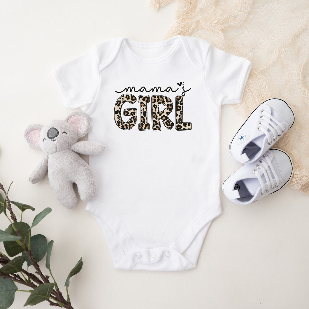 Mama's Girl Baby Bodysuit, Leopard Print