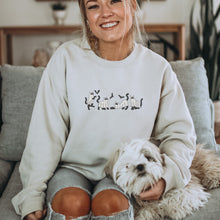 Load image into Gallery viewer, Spooky Cats Embroidered Sweatshirt, Spooky Season, Fall Sweater
