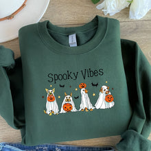 Load image into Gallery viewer, Spooky Vibes Dog Ghost Sweatshirt, Spooky Season, Fall Sweater
