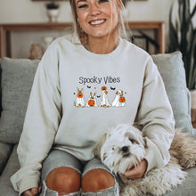 Load image into Gallery viewer, Spooky Vibes Dog Ghost Sweatshirt, Spooky Season, Fall Sweater
