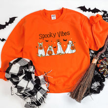 Load image into Gallery viewer, Spooky Vibes Dog Ghost Sweatshirt, Spooky Season, Fall Sweater
